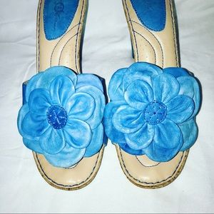 BORN Crown Floral Platform Sandal Slide Size 7